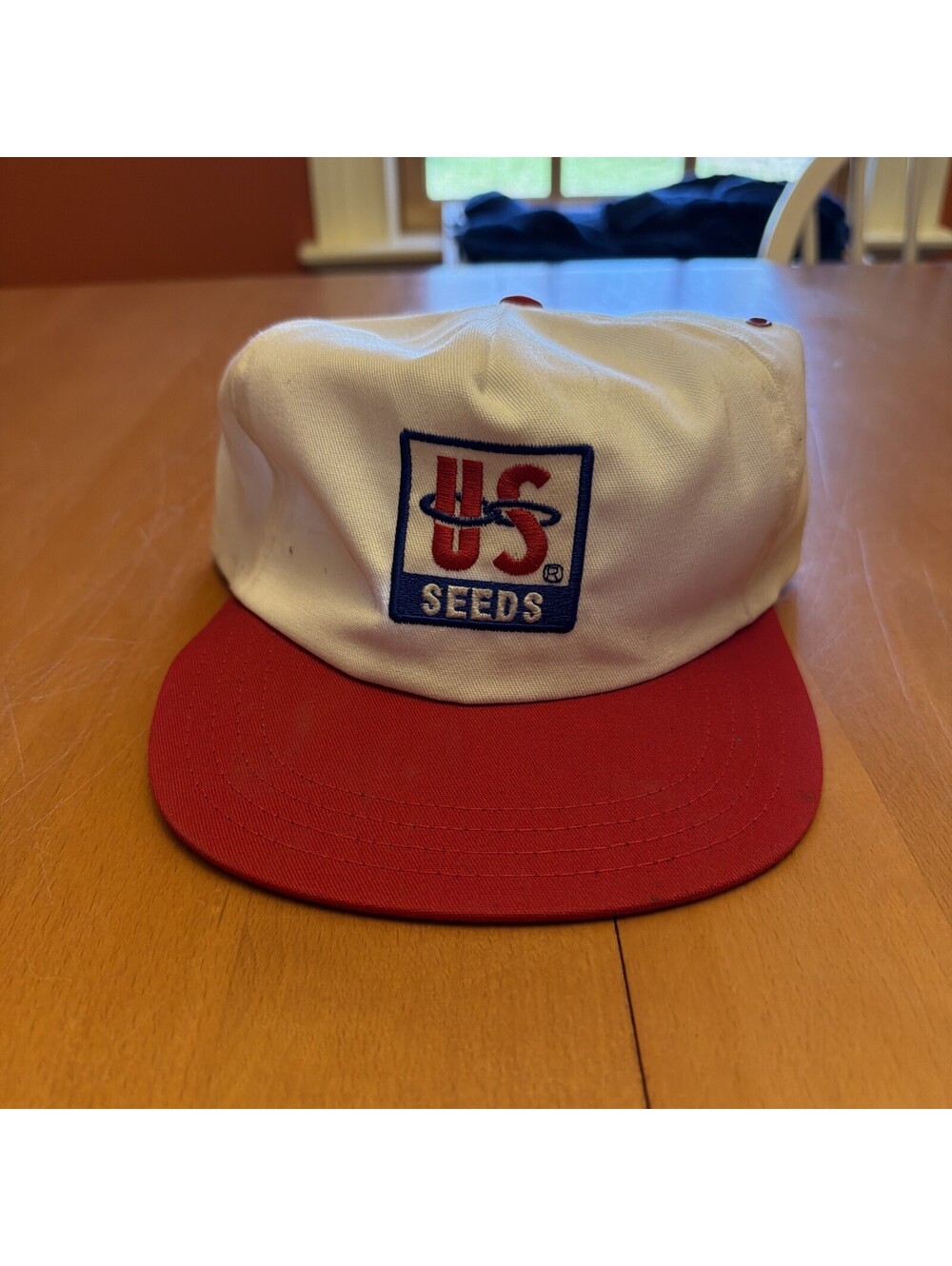 Vintage US Seed Snapback Hat Red White